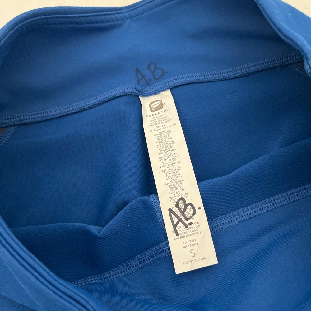 Fabletics: Blue Full-Length Exercise Leggings W/ … - image 3